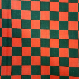 Red and Black Checkered Fabric, 1-Inch Squares, 58" Wide, Poly Cotton Blend