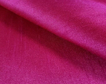 Fuchsia Red Dupioni Faux Silk Fabric 58" By The Yard Solid Dark Pink / Red Dupioni