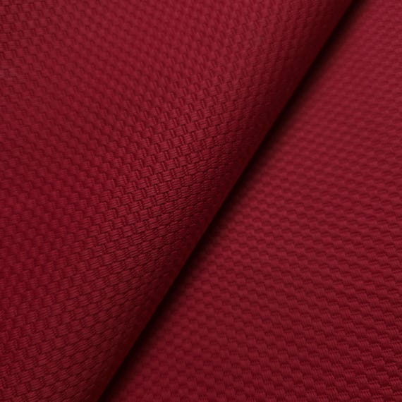 Red Cotton Pique Fabric by the Yard, 56" Wide Solid Drapery, 10oz Textured Honeycomb Upholstery Cloth for Pillows Cushions Curtains