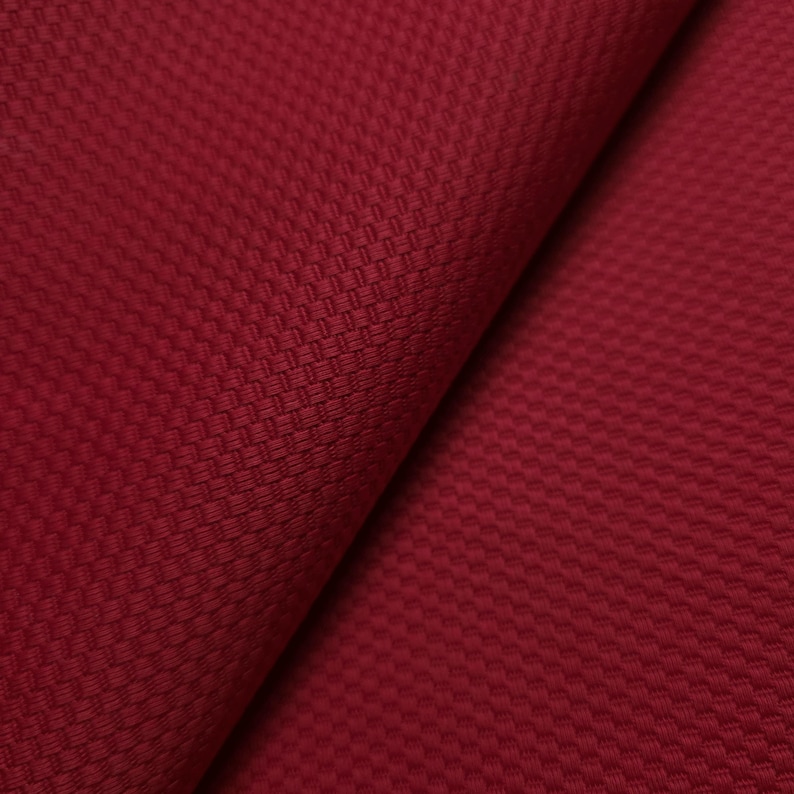 Red Cotton Pique Fabric by the Yard, 56" Wide Solid Drapery, 10oz Textured Honeycomb Upholstery Cloth for Pillows Cushions Curtains image 1