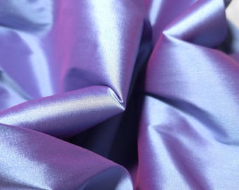 Periwinkle Pink Blue Light Weight Crisp Faux Silk Taffeta Fabric 58" By The Yard Luxury Drapery Dress Fabric