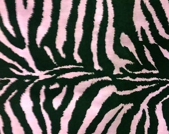 Pink Zebra Print Polycotton Fabric – 58" Wide, No Stretch