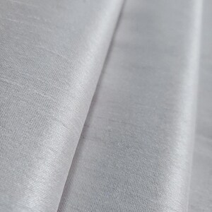 Dupioni Faux Silk Platinum Gray Fabric 58" By The Yard | Lustrous Light Silver for Modern Bridal Gowns, Formal Wear, and Costumes image 2