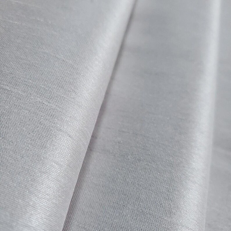 Dupioni Faux Silk Platinum Gray Fabric 58" By The Yard | Lustrous Light Silver for Modern Bridal Gowns, Formal Wear, and Costumes image 2