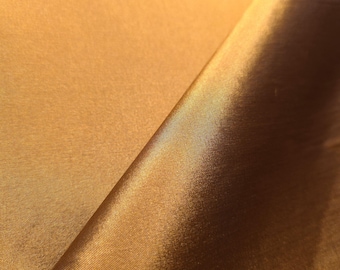 Dark Batina Bronze Gold Fine Taffeta Fabric, Luxury Lining, Light Weight Faux Silk Antique Brass Fabric 58" by The Yard