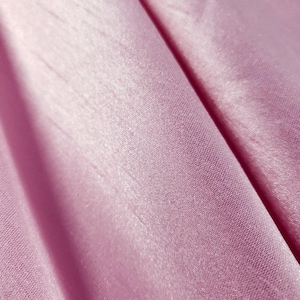 Dupioni Faux Silk Frosted Baby Pink Fabric 58" By The Yard | Iridescent Pastel Pink Two Tone for Nursery Decor, Princess Gowns, and Events