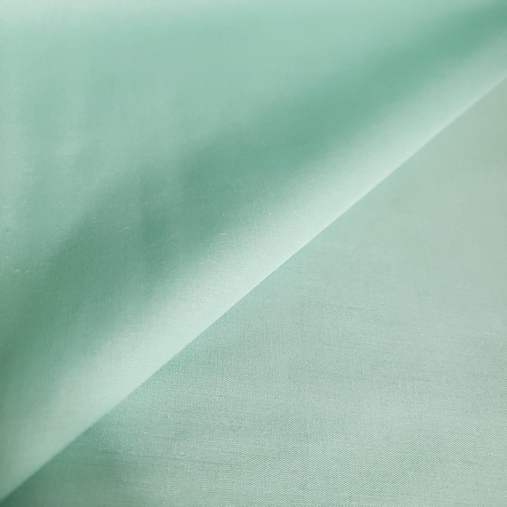 Solid Seafoam Mint Green Poly Cotton Fabric 58" By The Yard Aqua Green Cotton Blend Fabric