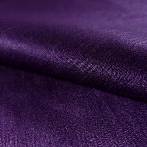 Dupioni Faux Silk Imperial Purple Fabric 58&quot; By The Yard | Deep Amethyst Two Tone for Royal Gowns, Villain Costumes, Drapes & Formal Wear