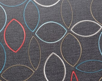 Muted Brown Gray Abstract Petal Vinyl Fabric, 54" Wide, Faux Fabric Upholstery Vinyl by the Yard, Heavy Duty Matte Finish