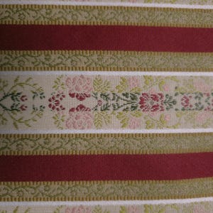 Vintage Floral Stripe Brocade Fabric by the Yard, 54" Wide Drapery Material, 10oz Traditional Upholstery Cloth for Pillows Cushions Curtains
