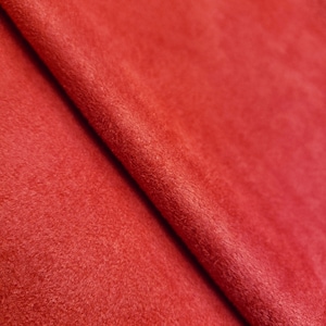 Bright Red Ultrasoft Upholstery Suede Fabric 58&quot;&quot; By The Yard Polyester Faux Leather Hyde