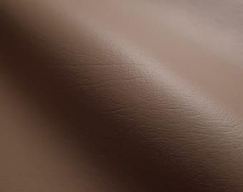 Heavy Camel Brown Automotive Vinyl Fabric, 54" Wide, Heavy Duty Rigid Faux Leather with Woven Backing by the Yard