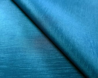 Peacock Teal Stretch Taffeta Fabric 58" By The Yard Iridescent Blue Green Spandex Material for Prom Dresses Gowns Costumes
