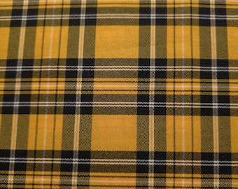 Trendy Yellow Tartan Plaid Poplin Fabric / 58" Wide / Double Sided Plaid / Wrinkle Resistant