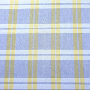 Yellow and Blue Plaid Cotton Chambray Fabric, 58" Wide Shirting Material for Sewing Dresses, Shirts, Quilting, Woven Craft Fabric by Yard