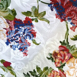 Classic Victorian Floral Damask Poly Cotton Print Fabric 58" By The Yard Victorian Peone Vines image 5
