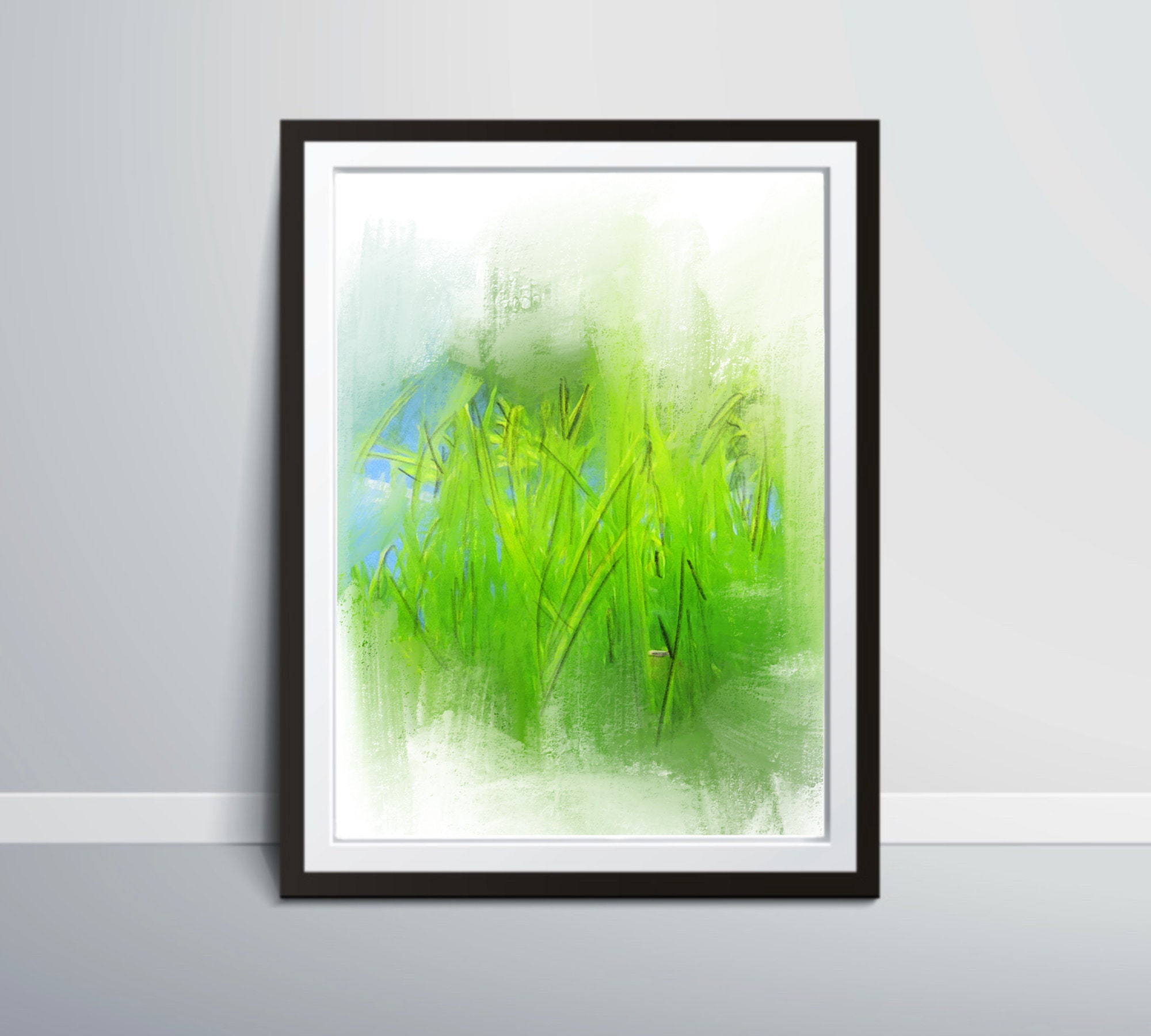 Grass Illustration Wall Art Decor Etsy