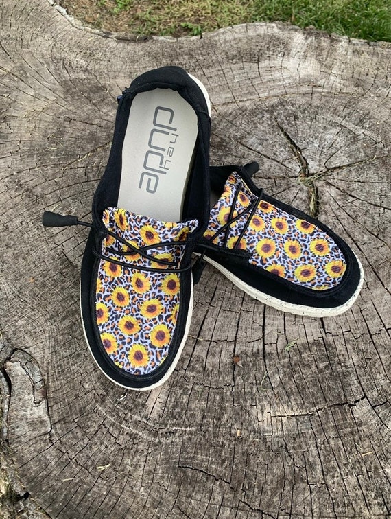Custom Hey Dudes Leopard Sunflower - Etsy