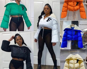 bubble coat crop top