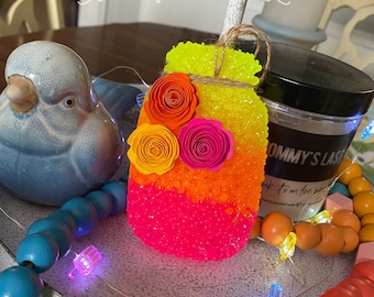 Neon mason jar freshie car candle car scents Freshie