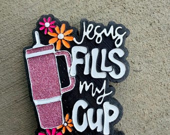 Jesus enche meu copo, vela refrescante para carro, aroma de carro.