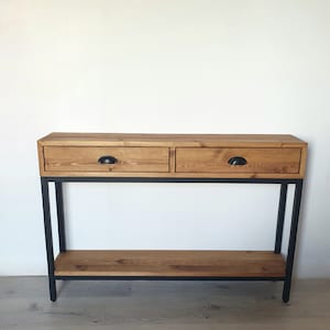 Console Table with Drawers and Shelf -  Entryway Table - Hallway Table with Storage - Industrial Style Drawer Shelf Console Table Narrow