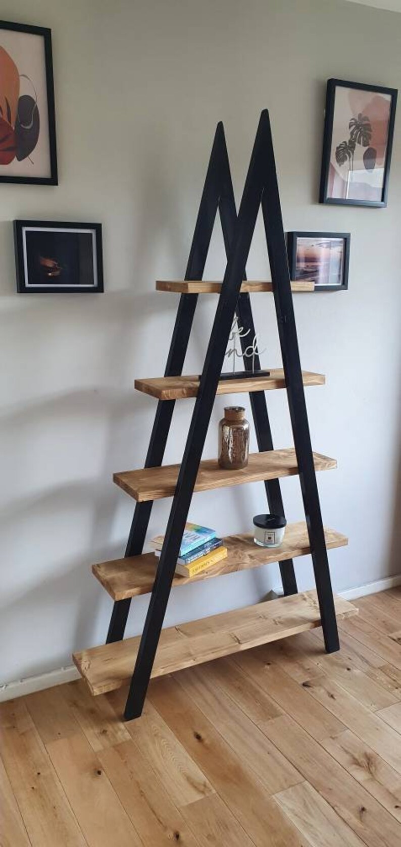 Display Ladder Stand Tall Industrial Bookcase Freestanding Etsy UK
