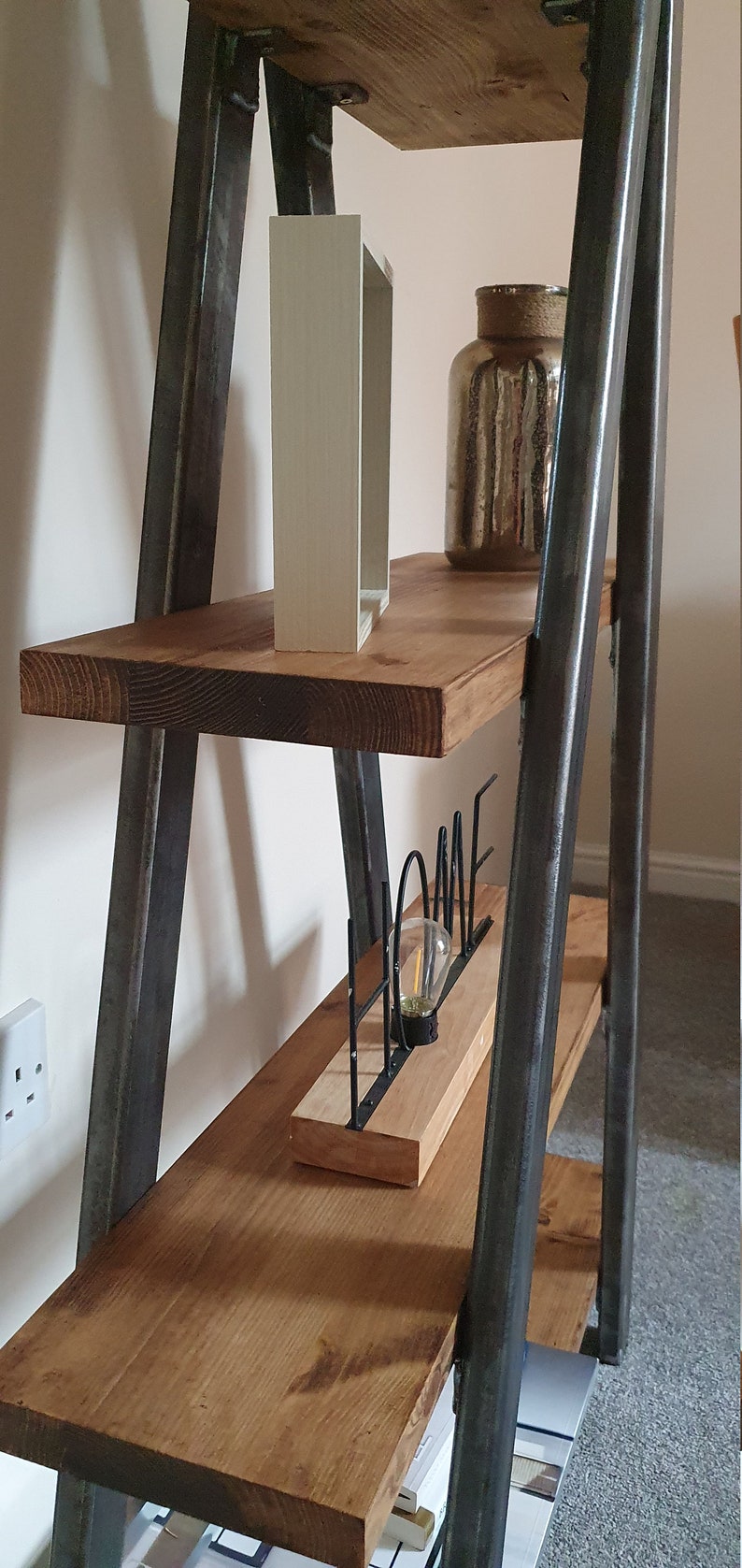 Display Ladder Stand Tall Industrial Bookcase Freestanding Etsy UK