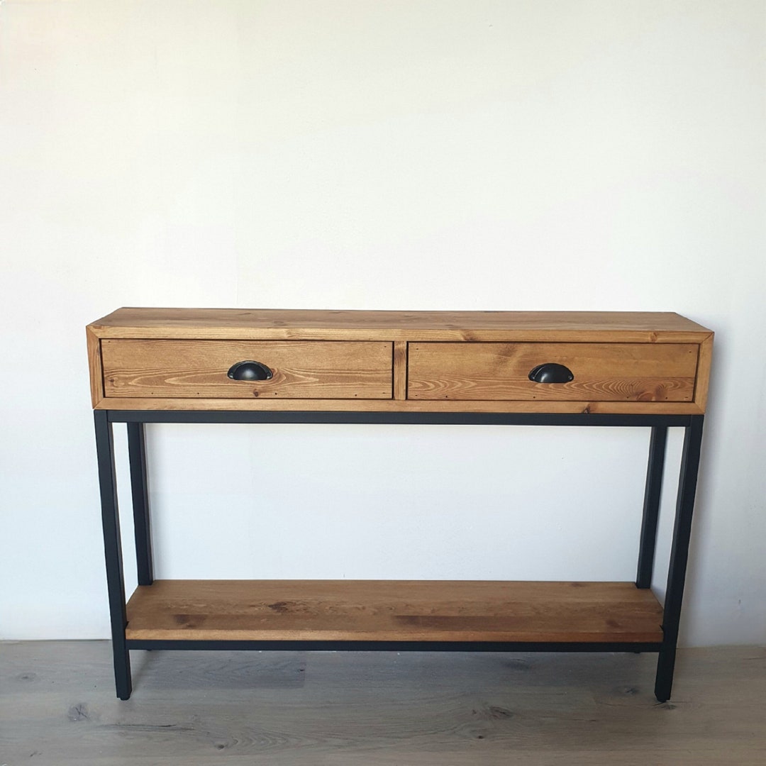 Console Table With Drawers and Shelf - Etsy