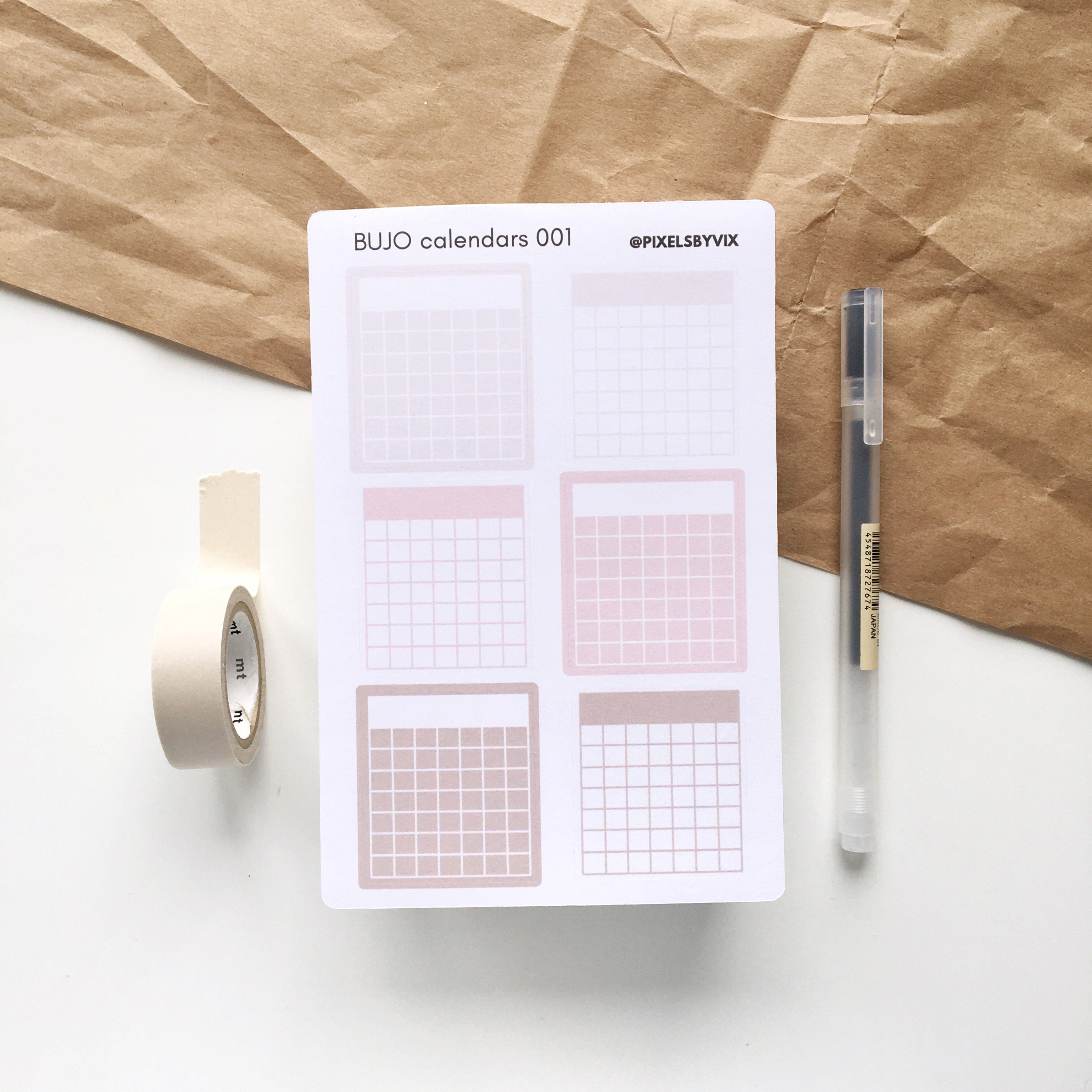 Bullet Journal Calendar Stickers