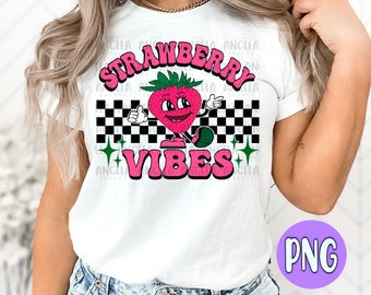PNG Strawberry Festival Vibes Pink Florida Poteet Pasadena Garden Grove Fest Carnival Retro Groovy Checkered for Sublimation DTF Shirt HTV