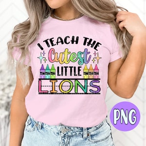 PNG Lions insegnante mascotte della scuola elementare Pre K Kinder 1° 2° 3° 4° 5° 6° regalo di apprezzamento per la maglietta serigrafata DTF a sublimazione