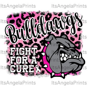 Bulldawgs Breast Cancer Awareness Pink Out Football Cheer PNG Digital Download Transparent File Sublimation DTF Transfer Shirt