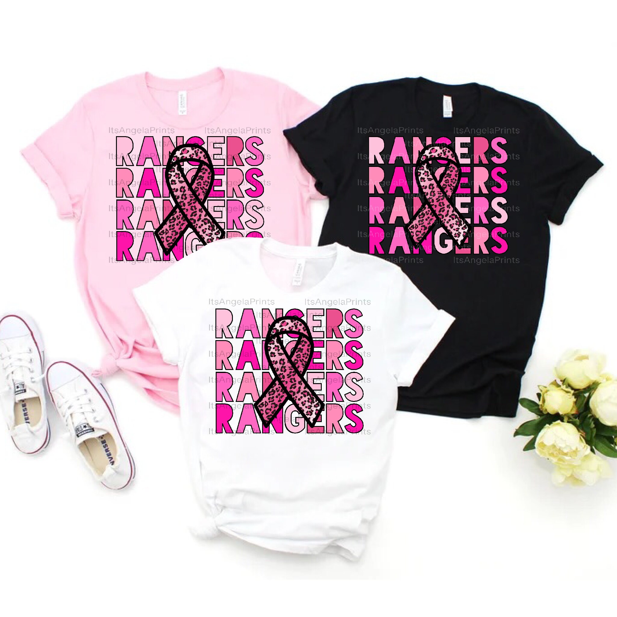 Renges Ribbon Rangers Stacked Breast Cancer Awareness Pink Leopard Ribbon PNG ...