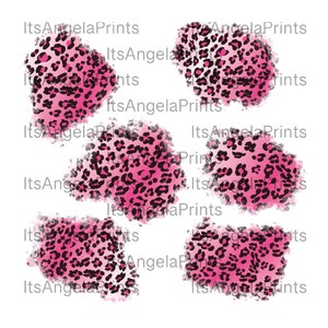 Pink Leopard Ombre Patches PNG Digital Download, Transparent File, Sublimation, Bleach, DTF Transfer, Tshirt