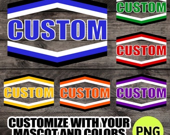 Custom Mascot Team Color Unisex Mens School Team Spirit Mascot Teacher Game Day Football Volleyball Cheer Mom Dad Design for DTF HTV Shirt