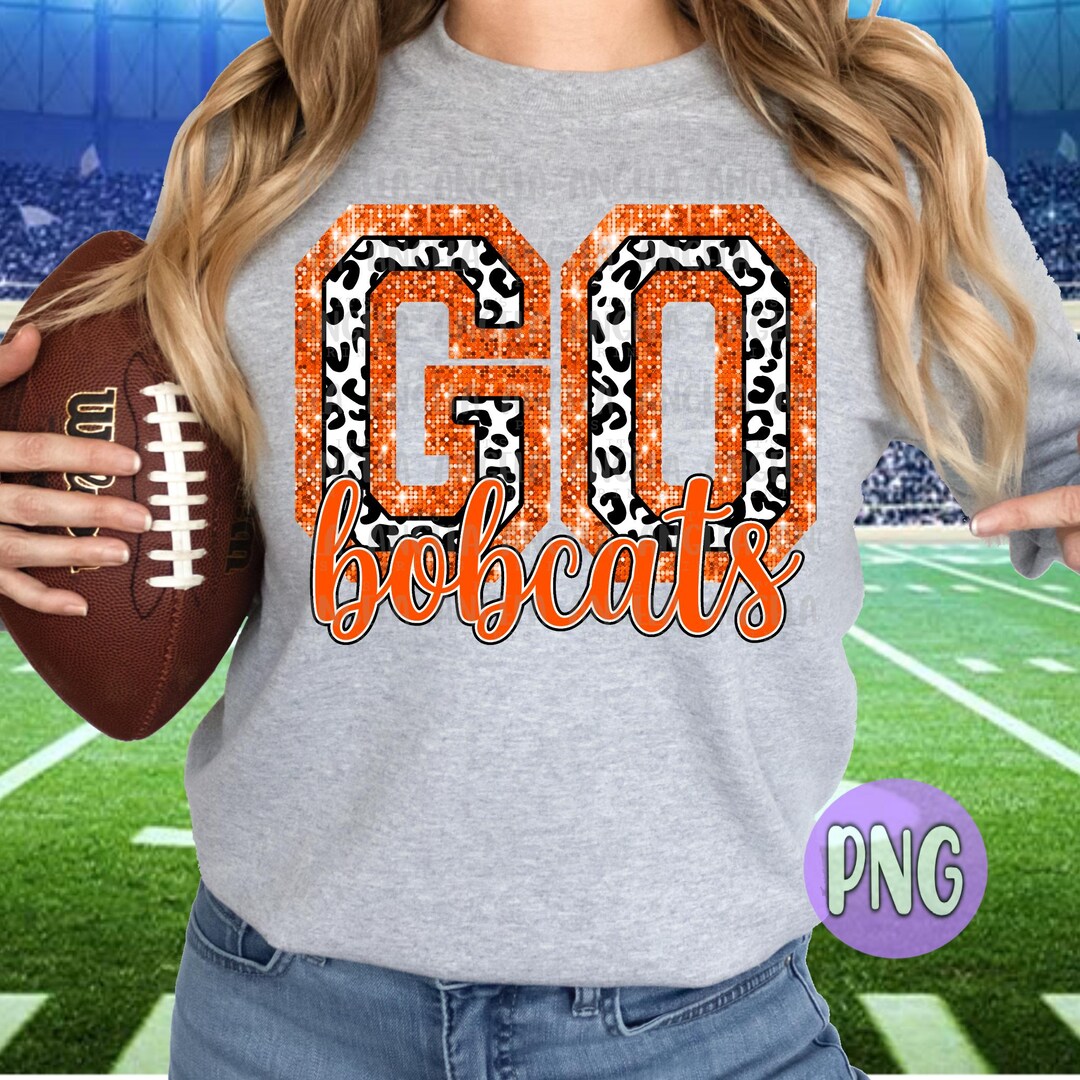 Orangefield Bobcats Sequin Paw (silver & orange) - T SHIRT - (Jerzee/Gildan) main image 1