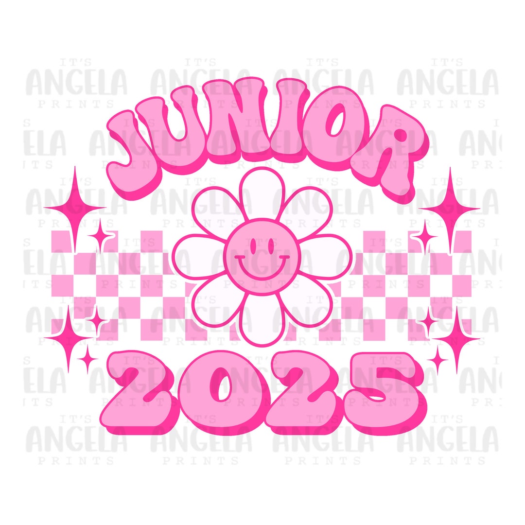 PNG Junior 2025 Pink Checkered Smiley Groovy Retro Preppy Etsy