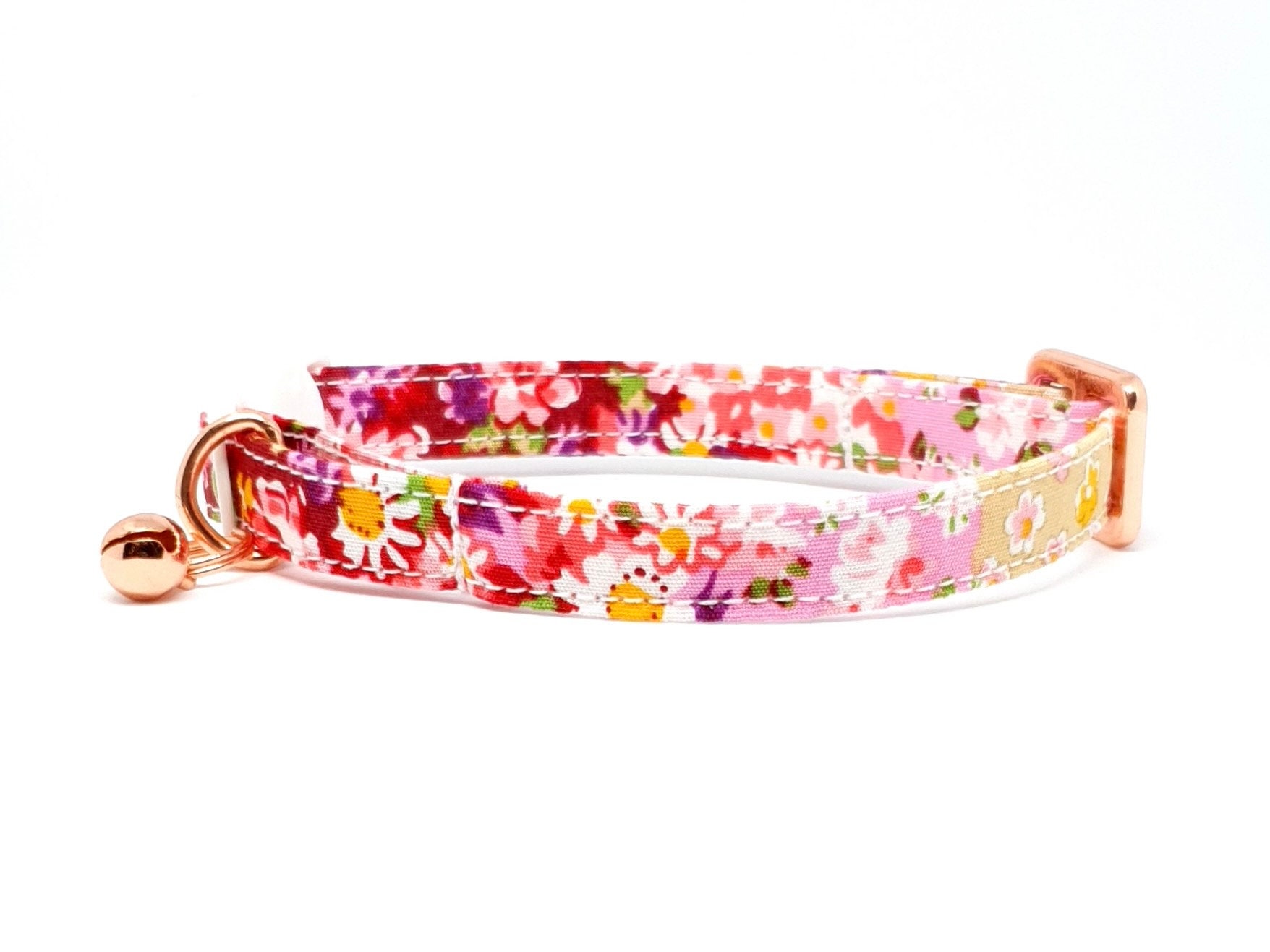 Pink Floral Print Cat Collar Printed Cat Collar Kitten Cat Etsy