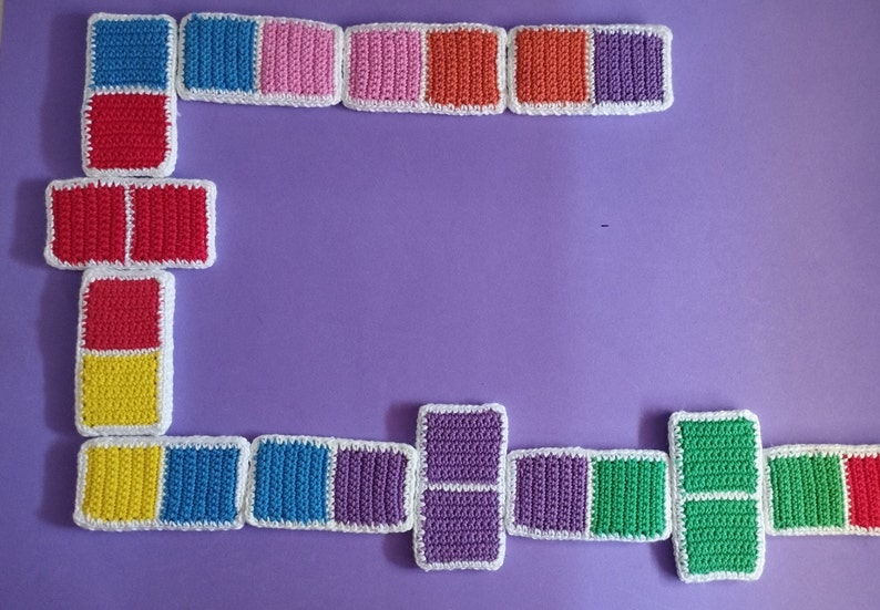 Colorful Crochet Domino Pattern, Unique Strategy Game Crochet Design ...