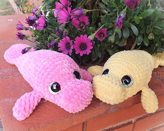 Patrón de Ganchillo Manatí - Tutorial DIY Amigurumi - Patrón de Animales de Ganchillo Fácil