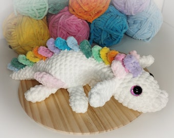 Baby Dragon Crochet Pattern Amigurumi  , adorable colorful amigurumi pattern , US Terms PDF , New Year 2024 Dragon