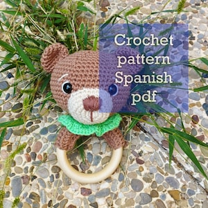 Pattern crochet bear rattle , amigurumi crochet pattern , cute baby crochet toy, baby rattle , amigurumi animal bear , handmade gifts