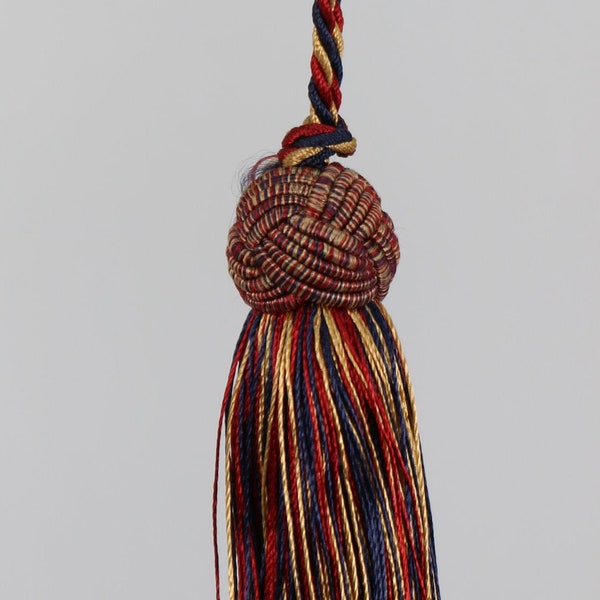 Vintage European -  key tassel / Navy - Red - Gold / Antique Furniture - Tassel