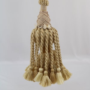 Vintage European Large Tassel Tieback / Curtain Tassel / Drapery Tassel / Ivory - Cream / Tieback