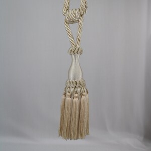 Vintage European Tassel Tieback / Curtain Tassel / Drapery Tassel /  Ivory - Cream / Tieback - READ DESCRIPTION (STAINED)