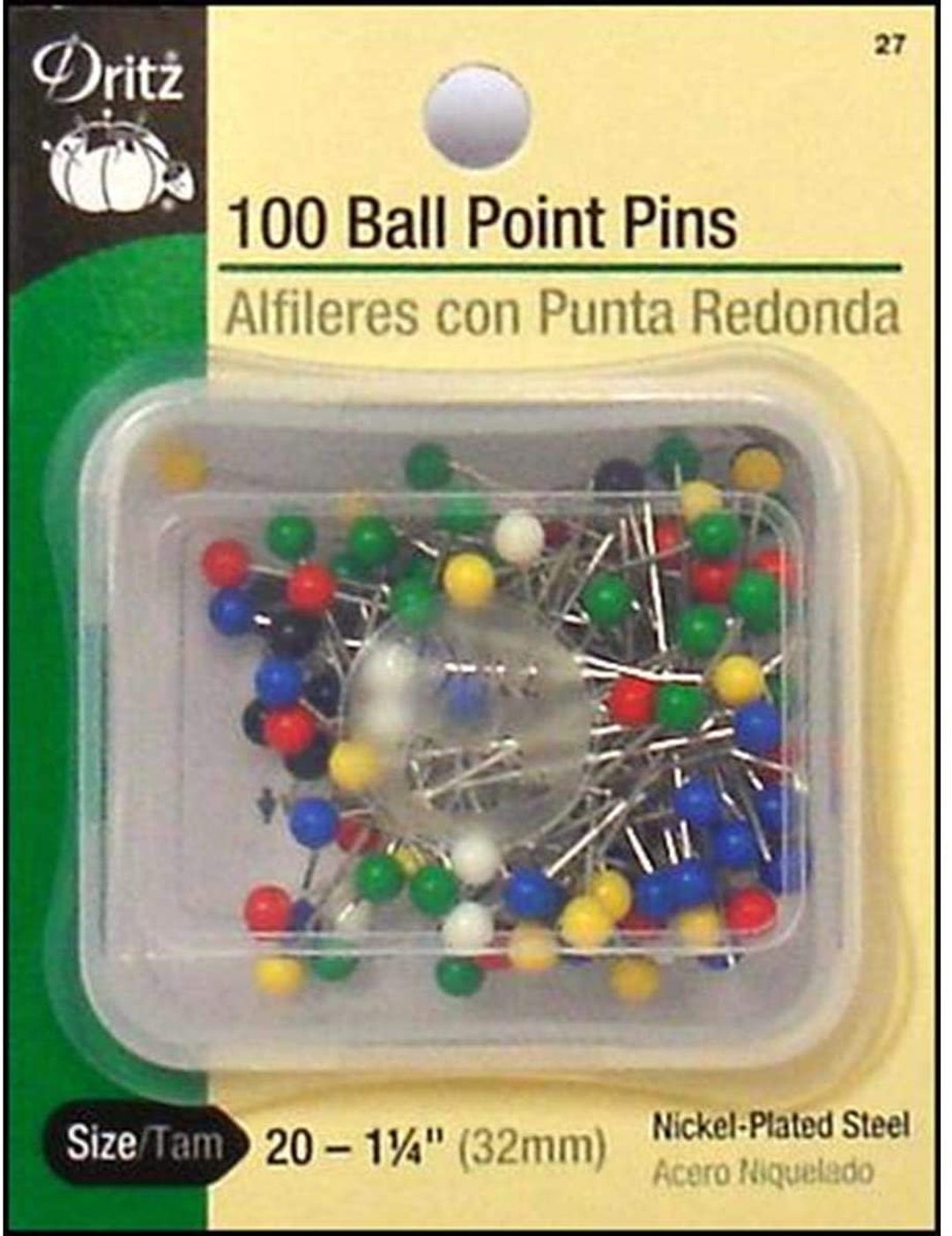 Dritz Color Ball Pins-Size 20 100/PKG