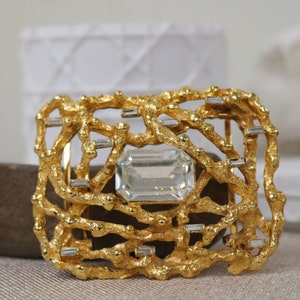 Fibbia per cintura vintage in oro con strass, LEGGI LA DESCRIZIONE, Fibbia con strass, Fibbia in oro, Fibbia per cintura, Made in Czechoslovakia