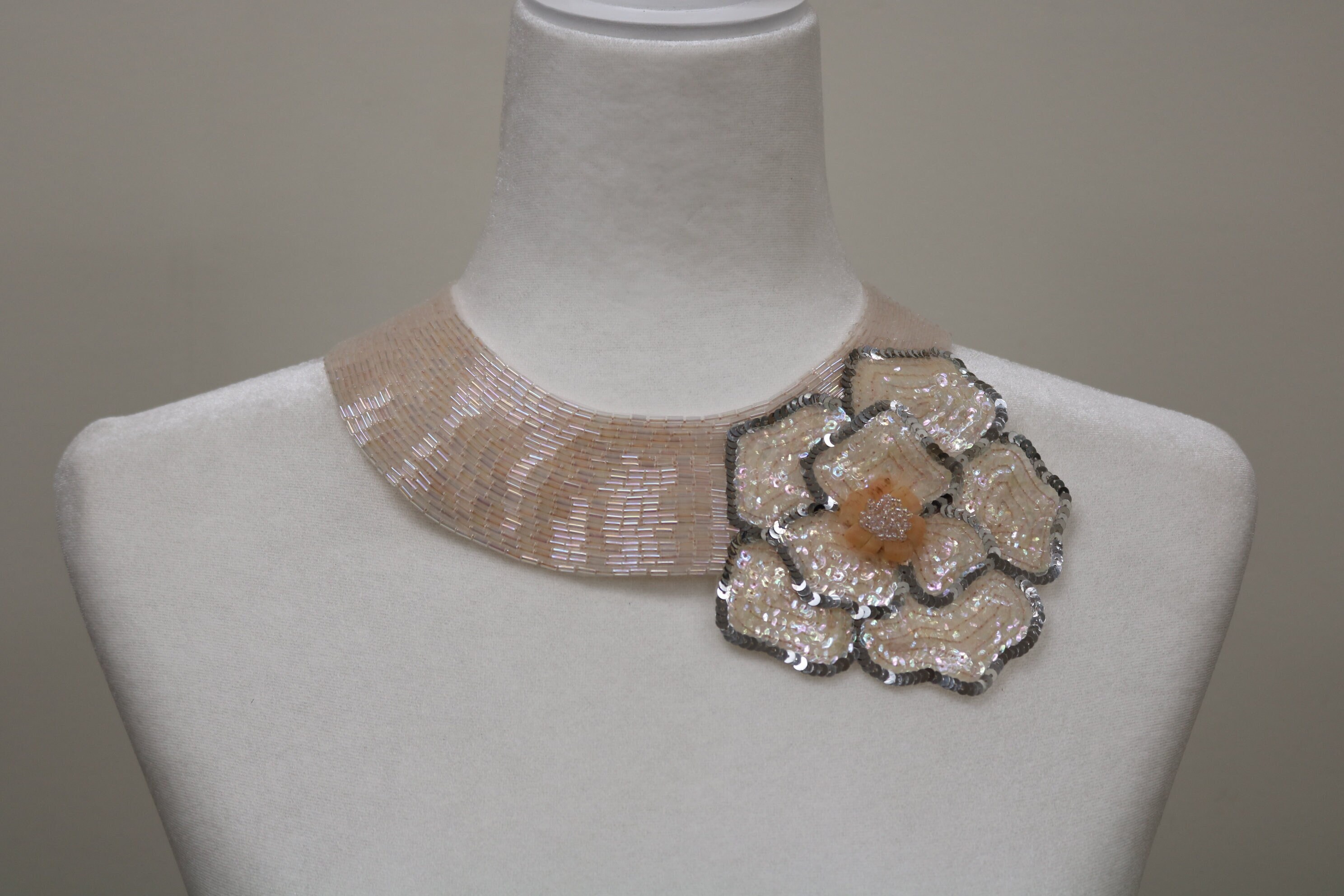 Beaded Collar Dress Etsy