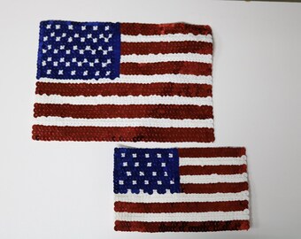 Amerikansk flagga-lapp, applikationslapp för USA-flagg med paljetter, vallapp för militärveteraner, patriotisk lapp, 4 juli-lapp, jacklapp